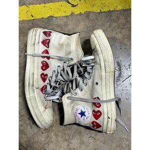 Converse CDG White High Top Sneakers US Mens Size 8 Women's Size 9
